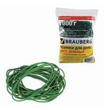 Резинки для денег BRAUBERG, 1000 г, зеленые, натуральный каучук, 440103