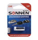 Батарейка SONNEN, 23АЕ, АЛКАЛИН, 1 шт., в блистере, 12 В (для автосигнализаций), 451977