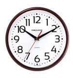 Часы настенные TROYKA 91931912, круг, белые, коричневая рамка, 23х23х4 см