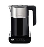 Чайник BOSCH TWK8613P, 1,5 л, 2400 Вт, закрытый нагревательный элемент, нержавеющая сталь, черный