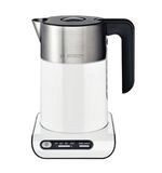 Чайник BOSCH TWK8611P, 1,5 л, 2400 Вт, закрытый нагревательный элемент, нержавеющая сталь, белый