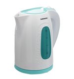 Чайник SONNEN KT-2016, 2 л, 2200 Вт, закрытый нагревательный элемент, пластик, белый/голубой, 453417