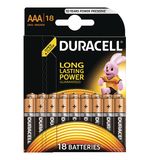 Батарейки DURACELL, Basic AAA LR03, Alkaline, 18 шт., в блистере, 1,5 В, 81483686