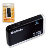Хаб DEFENDER QUADRO INFIX, USB 2.0, 4 порта, порт для питания, 83504