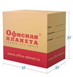 Гофроящик с логотипом, длина 370 х ширина 270 х высота 370 мм, марка Т22, профиль В, ОФИСНАЯ ПЛАНЕТА, малый, 500372