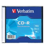 Диск CD-R VERBATIM DL, 700 Mb, 52х, Slim Case