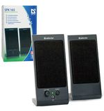 Колонки компьютерные DEFENDER SPK-165/170, 2.0, 2х2 W, пластик, черные, разъем для наушников, 65165