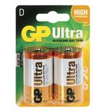 Батарейки GP Ultra, D (LR20, 13А), алкалиновые, 2 шт., в блистере, 13AU-CR2