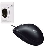 Мышь проводная LOGITECH B100, USB, 2 кнопки + 1 колесо-кнопка, оптическая, черная, 910-003357