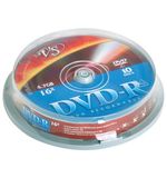 Диски DVD-R VS, 4,7 Gb, 10 шт., Cake Box, VSDVDRCB1001
