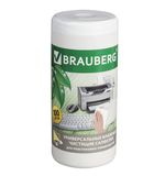 Чистящие салфетки BRAUBERG "Power Clean", в тубе, 100 шт., влажные, для пластика, 510123