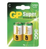 Батарейки GP Super, С (LR14, 14А), алкалиновые, 2 шт., в блистере, 14A-2CR2