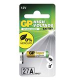Батарейки GP High Voltage, 27 A, алкалиновая, для сигнализаций, 1 шт., в блистере (отрывной блок), 27AFRA-2C5