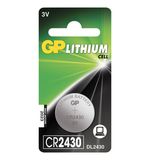 Батарейка GP Lithium, CR2430, литиевая, 1 шт., в блистере, CR2430-8C1