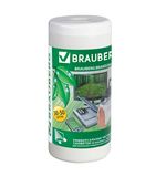 Чистящие салфетки BRAUBERG для LCD (ЖК)-мониторов, сухие и влажные в тубе, 50+50 шт., 510121