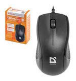 Мышь проводная DEFENDER Optimum MB-160, USB, 2 кнопки + 1 колесо-кнопка, оптическая, черная, 52160