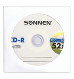Диск CD-R SONNEN, 700 Mb, 52x, бумажный конверт (1 штука), 512573