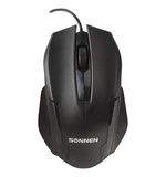 Мышь проводная SONNEN М-713, USB, 1000 dpi, 2 кнопки + 1 колесо-кнопка, оптическая, черная, 512637