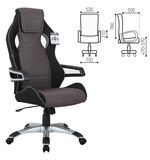 Кресло компьютерное BRABIX Techno GM-002, ткань, черное/серое, вставки белые, XXXXXX