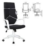 Кресло офисное BRABIX Prime EX-515, пластик белый, ткань, черное, XXXXXX