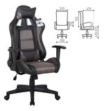 Кресло компьютерное BRABIX GT Racer GM-100, две подушки, ткань, черное/коричневое, XX