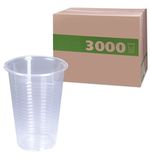 Одноразовые стаканы, комплект 3000 шт. (30 уп. по 100 шт.), пластиковые, 0,2 л, прозрачные, ПП, для холодного/горячего