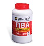Клей ПВА BRAUBERG, 1 кг, суперпрочный (керамика, ткань, кожа, дерево, бумага, картон), 600984