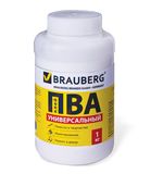 Клей ПВА BRAUBERG, 1 кг, универсальный (бумага, картон, дерево), 600983