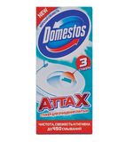 Освежитель/очиститель для унитаза/писсуара, 3 шт. х 10 г, DOMESTOS (Доместос) Attax, "Морская свежесть", стикер