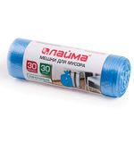 Мешки для мусора 30 л, синие, в рулоне 30 шт., ПНД, 10 мкм, 50х60 см (±5%), прочные, ЛАЙМА, 601378