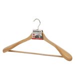 Вешалка-плечики BRABIX "Люкс", анатомическая, дерево, антискользящая перекладина, 45 см, цвет натуральный, 601163