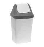 Ведро-контейнер 15 л, с крышкой (качающейся), для мусора,"Свинг", 47х27х23 см, серое, IDEA, М 2462