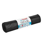 Мешки для мусора 120 л, черные, в рулоне 50 шт., ПВД, 20 мкм, 70х110 см, PACLAN "Professional", 1338507