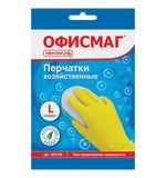 Перчатки хоз. латексные ОФИСМАГ, c х/б напылением, размер L (большой), 604199