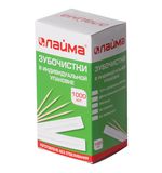 Зубочистки деревянные ЛАЙМА, 1000 штук, березовые, в индивидуальной бумажной упаковке, 604771