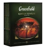 Чай GREENFIELD (Гринфилд) "Kenyan Sunrise" ("Рассвет в Кении"), черный, 100 пакетиков в конвертах по 2 г, 0600-09