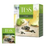Чай TESS (Тесс) "Lime", зеленый с цедрой цитрусовых, 100 пакетиков по 1,5 г, 0920-09