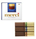 Конфеты шоколадные MERCI (Мерси), ассорти из молочного шоколада, 250 г, картонная коробка, 015416-00/35/49