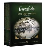 Чай GREENFIELD (Гринфилд) "Earl Grey Fantasy", черный с бергамотом, 100 пакетиков в конвертах по 2 г, 0584-09