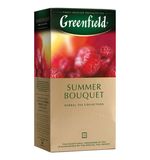Чай GREENFIELD (Гринфилд) "Summer Bouguet", фруктовый (малина, шиповник), 25 пакетиков в конвертах по 1,5 г, 0433