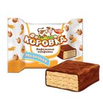 Конфеты шоколадные РОТ ФРОНТ "Коровка", вафельные с молочной начинкой, 250 г, пакет, РФ09755