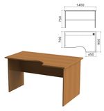 Стол письменный эргономичный "Монолит", 1400х900х750 мм, правый, цвет орех гварнери, СМ4.3