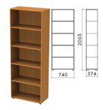 Шкаф (стеллаж) "Фея", 740х370х2000 мм, 4 полки, цвет орех милан, ШФ14.5