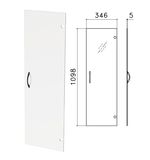 Дверь СТЕКЛО, средняя, "Канц", 346х5х1098 мм, БЕЗ ФУРНИТУРЫ, ДК35