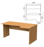 Стол письменный эргономичный "Монолит", 1600х900х750 мм, правый, цвет бук бавария, СМ6.1