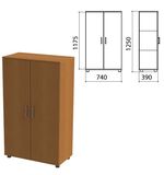 Шкаф закрытый "Монолит", 740х390х1250 мм, цвет орех гварнери (КОМПЛЕКТ)