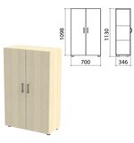 Шкаф закрытый "Канц", 700х350х1130 мм, цвет дуб молочный (КОМПЛЕКТ)