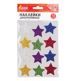 Наклейки из EVA ЗВЕЗДЫ, 12 штук, блестящие, ассорти, ОСТРОВ СОКРОВИЩ, 661452