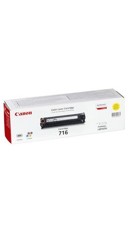 Картридж лазерный CANON (716Y) LBP-5050, желтый, оригинальный, ресурс 1500 страниц, 1977B002