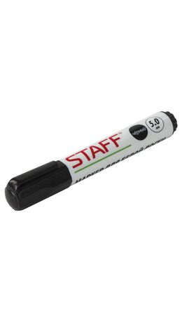 Маркер для доски STAFF, ЧЕРНЫЙ, с клипом, круглый наконечник 5 мм, 151491